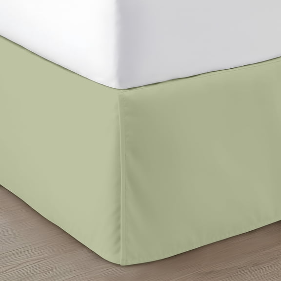 SGI bedding 12 inch Drop Bed Skirt Twin Size Platform Style, Classic Tailored Look, Elegant Pleated Style Dust Ruffle, Split Corners, Wrinkle Resistant Microfiber - Sage