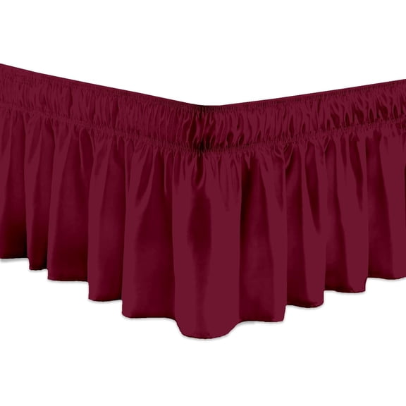SGI Bedding 16 Inch Wrap Around Bed Skirt | Microfiber Bed Skirt | King, Burgundy