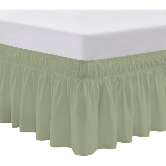 SGI Bedding 16 Inch Wrap Around Bed Skirt | Microfiber Bed Skirt | Queen, Moss