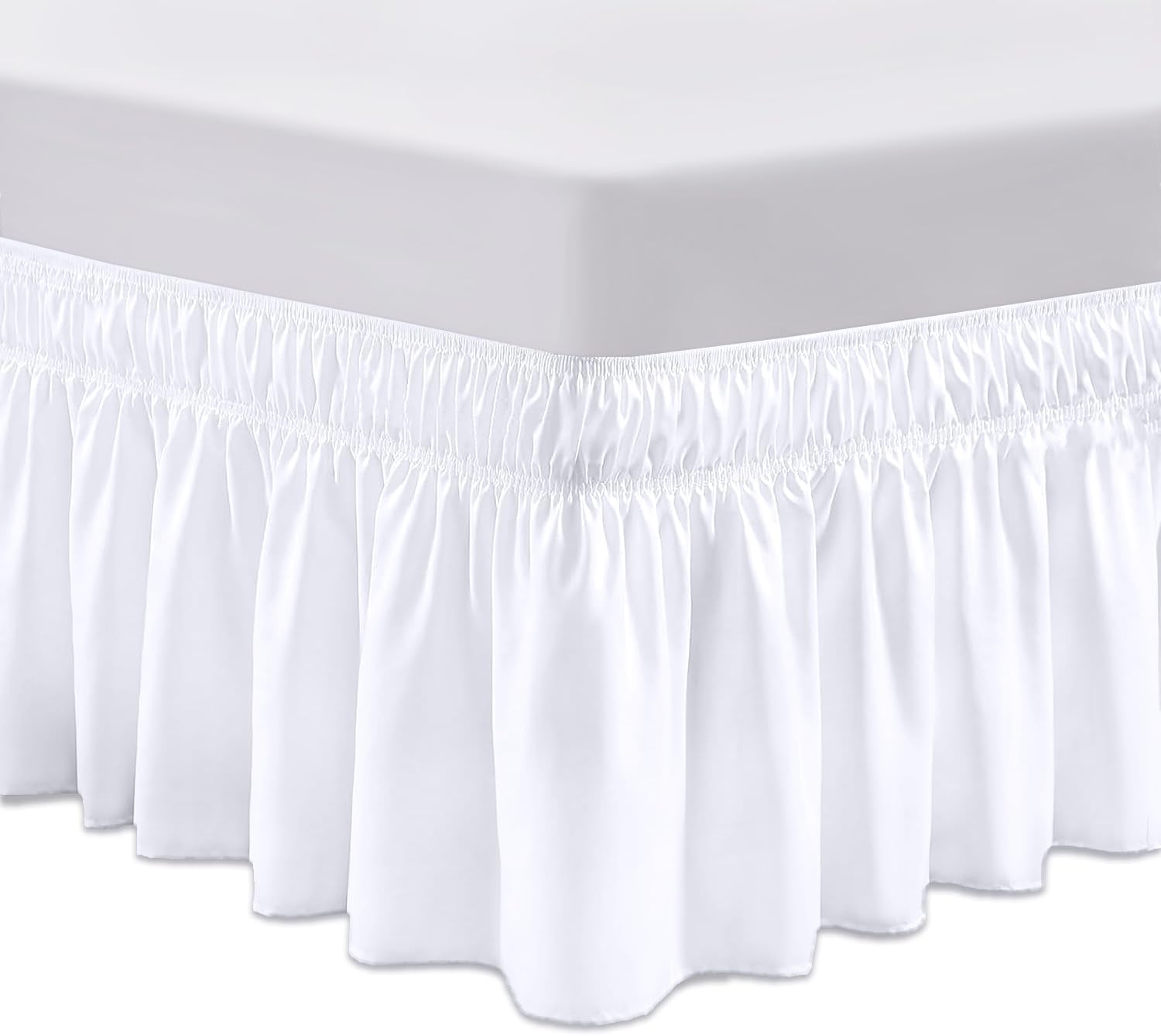 SGI Bedding 16 Inch Wrap Around Bed Skirt | Microfiber Bed Skirt | Twin, White
