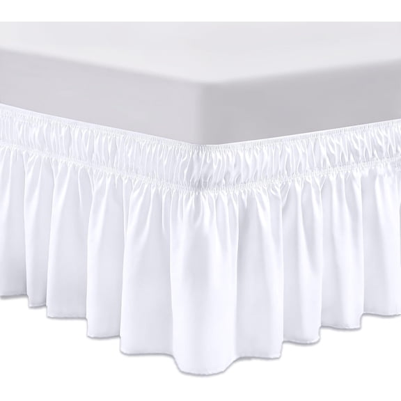 SGI Bedding 16 Inch Wrap Around Bed Skirt | Microfiber Bed Skirt | Twin, White
