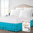 thumbnail image 1 of SGI Bedding 18 Inch Multi Ruffled Bed Skirt | Microfiber Bed Skirt | Fade Resistant, Wrinkle Free, Anti-static, Decorative, Extra Storage Space, Clutter-Free | California King, Turquoise Blue, 1 of 8