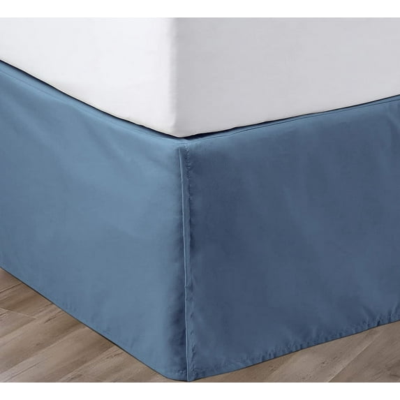 SGI Bedding 18 Inch Pleated Bed Skirt | Microfiber Bed Skirt | Fade Resistant, Wrinkle Free, Anti-static, Decorative, Extra Storage Space, Clutter-Free | Full, Mediterranean Blue