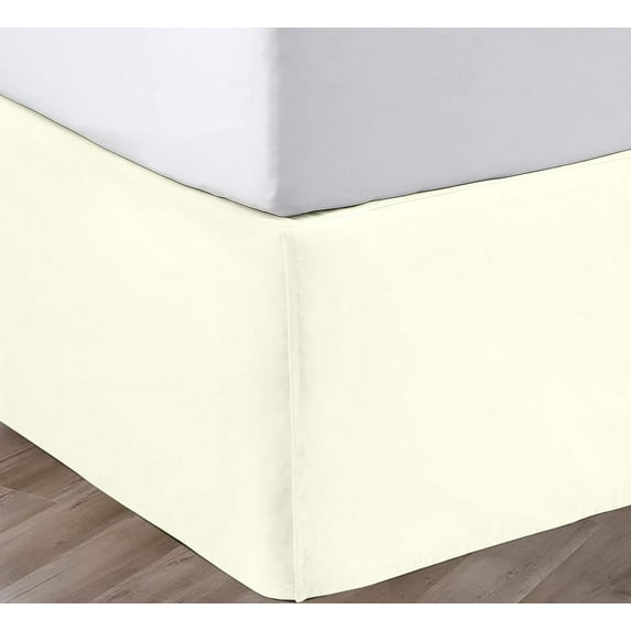 SGI Bedding 18 Inch Pleated Bed Skirt | Microfiber Bed Skirt | Fade Resistant, Wrinkle Free, Anti-static, Decorative, Extra Storage Space, Clutter-Free | Queen, Ivory
