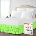 thumbnail image 1 of SGI Bedding 21 Inch Multi Ruffled Bed Skirt | Microfiber Bed Skirt | Fade Resistant, Wrinkle Free, Anti-static, Decorative, Extra Storage Space, Clutter-Free | King, Parrot Green, 1 of 8