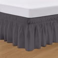 thumbnail image 1 of SGI bedding 9 inch Drop Wraparound Bed Skirt Queen Size - No Lifting Required, Adjustable Easy Fit Elastic Strap, Classic Gathered Styling Dust Ruffle, Fade Resistant -Dark Grey, 1 of 7