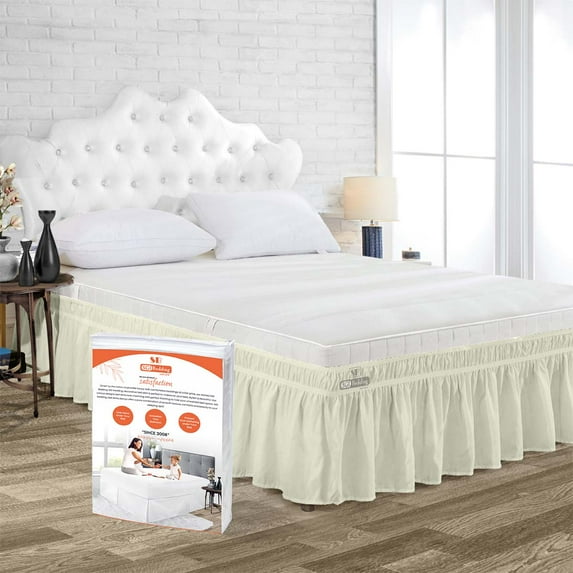 SGI Bedding 24 Inch Wrap Around Bedskirt | Microfiber Wrap Around Bed Skirt | Fade-Resistant, Wrinkle-free, Anti-static, Decorative, Extra Storage Space, Clutter-Free | Wyoming King, Rust