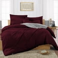 thumbnail image 1 of SGI Bedding 3 Piece Cotton Duvet Cover Wine Solid 600 Thread Count Twin XL, 1 of 7