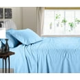 thumbnail image 1 of SGI Bedding 600 TC Egyptian Cotton Bed Sheet Set - Family King Size Sheets 600 Count Sheets Soft, Durable Sheets Cotton Sheets in 600 TC 15" Deep, Light Blue Stripe, 1 of 8