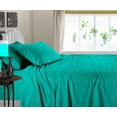thumbnail image 1 of SGI Bedding 600 TC Egyptian Cotton Bed Sheet Set - Family King Size Sheets 600 Count Sheets Soft, Durable Sheets Cotton Sheets in 600 TC 15" Deep, Turquoise Green Stripe, 1 of 8