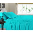 thumbnail image 1 of SGI Bedding 600 TC Egyptian Cotton Bed Sheet Set - Family King Size Sheets 600 Count Sheets Soft, Durable Sheets Cotton Sheets in 600 TC 18" Deep, Turquoise Blue Stripe, 1 of 8