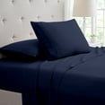thumbnail image 1 of SGI Bedding 600 TC Egyptian Cotton Bed Sheet Set - Full Size Sheets 600 Count Sheets for Full Size Bed - Soft, Durable Sheets Cotton Sheets in 600 TC 18" Deep Navy Blue, 1 of 8