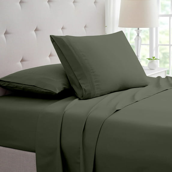SGI Bedding 600 TC Egyptian Cotton Bed Sheet Set - Olympic Queen Size Sheets 600 Count Sheets for Olympic Queen Size Bed - Soft, Durable Sheets Cotton Sheets in 600 TC 15" Deep Moss