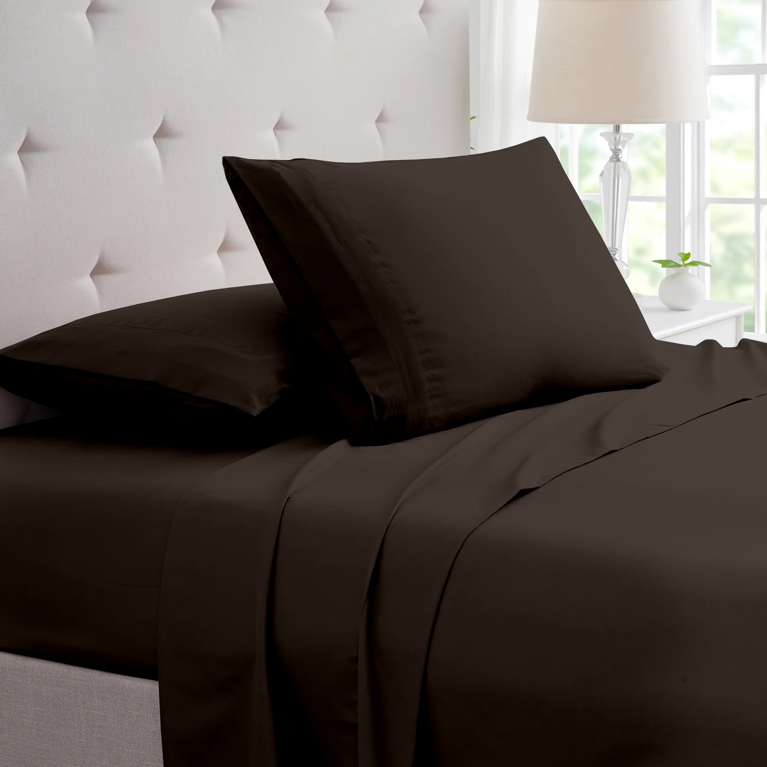 SGI Bedding Copripiumino Queen Size In Cotone Egiziano 600 Fili, Bianco Con Cerniera E Lacci