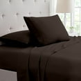 thumbnail image 1 of SGI Bedding 600 TC Egyptian Cotton Bed Sheet Set - Split King Size- 2 Fitted Sheet, 1 Flat Sheet, 2 Pillowcases 5Pc Soft, Durable Sheets Cotton Sheets 12" Deep Chocolate, 1 of 8