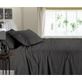 thumbnail image 1 of SGI Bedding 600 TC Egyptian Cotton Bed Sheet Set - Texas King Size Sheets 600 Count Sheets Soft, Durable Sheets Cotton Sheets in 600 TC 15" Deep, Dark Gray Stripe, 1 of 8