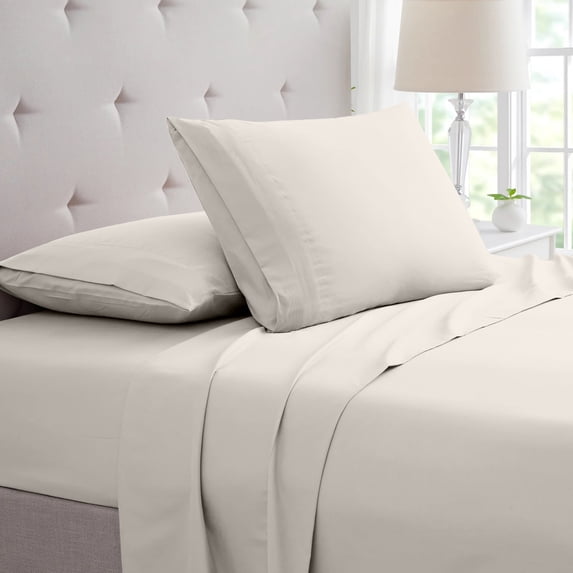 SGI Bedding 600 TC Egyptian Cotton Bed Sheet Set - Twin Size Sheets 600 Count Sheets for Twin Size Bed - Soft, Durable Sheets Cotton Sheets in 600 TC 21" Deep Ivory