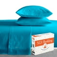 thumbnail image 1 of SGI Bedding 600 TC Egyptian Cotton Bed Sheet Set - Twin Size Sheets 600 Count Sheets for Twin Size Bed - Soft, Durable Sheets Cotton Sheets in 600 TC 18" Deep Turquoise Blue, 1 of 8