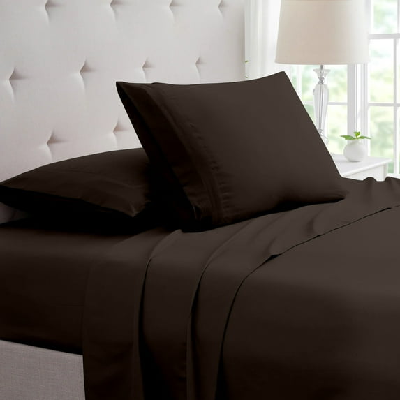 SGI Bedding 600 TC Egyptian Cotton Bed Sheet Set - Twin XL Size Sheets 600 Count Sheets for Twin XL Size Bed - Soft, Durable Sheets Cotton Sheets in 600 TC 15" Deep Chocolate