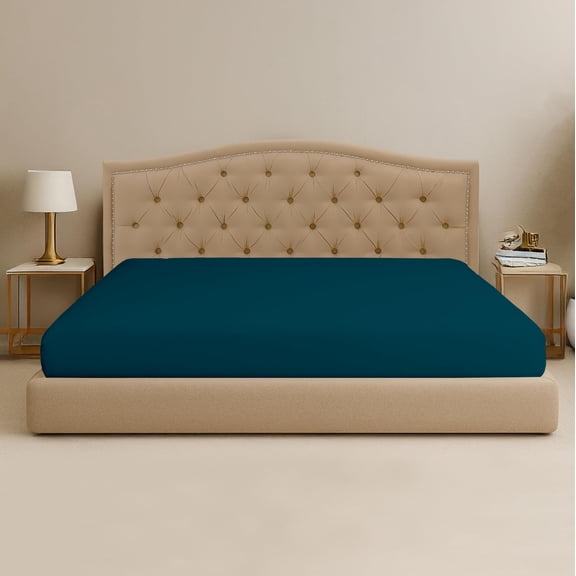 SGI Bedding 80″W × 98″L 1Pc Texas King Fitted Sheet Only 100% Egyptian Cotton - 600 TC Fits 18" Deep Pocket - Soft Breathable Luxury Oversized Sheets, for Extra Large Beds - Teal