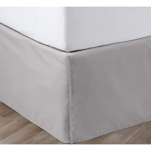 SGI Bedding 9 Inch Pleated Bed Skirt | Microfiber Bed Skirt | Fade Resistant, Wrinkle Free, Anti-static, Decorative, Extra Storage Space, Clutter-Free | Full, Light Gray