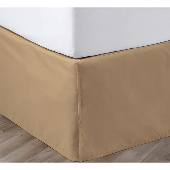 SGI Bedding 9 Inch Pleated Bed Skirt | Microfiber Bed Skirt | Fade Resistant, Wrinkle Free, Anti-static, Decorative, Extra Storage Space, Clutter-Free | Olympic Queen, Taupe