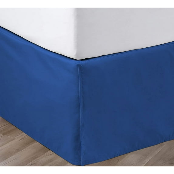 SGI Bedding 9 Inch Pleated Bed Skirt | Microfiber Bed Skirt | Fade Resistant, Wrinkle Free, Anti-static, Decorative, Extra Storage Space, Clutter-Free | Queen, Egyptian Blue