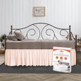 thumbnail image 1 of SGI Bedding Day Bed Skirt | Twin 12" Inch Drop, Ruffled Microfiber Bed Skirt | Fade Resistant, Wrinkle Free, Anti-static, Decorative, Extra Storage Space, Clutter-Free | Peach, 1 of 8