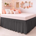 thumbnail image 1 of SGI Bedding Dorm Bed Skirt Full-XL 32 Inch Drop – No Lift Easy Install Wrap Around, Extra Long Elastic Dust Ruffle, Wrinkle & Fade Resistant Microfiber, College Dorm Bedskirt Dark Grey, 1 of 8