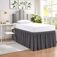 thumbnail image 1 of SGI bedding Dorm Bed Skirt Twin XL 56 Inch Drop Length - Dark Grey, Ruffled Pattern College Dorm Room Bed Skirts - Split Corner, Easy Care, Wrinkle Free 1800 Series Microfiber Bed Skirt, 1 of 9