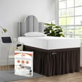 thumbnail image 1 of SGI Bedding Dorm Room Bed Skirt | Twin XL 32" Ruffled Microfiber Bed Skirt | Fade Resistant, Wrinkle Free, Anti-static, Decorative, Extra Storage Space, Clutter-Free | Chocolate, 1 of 8