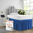 thumbnail image 1 of SGI Bedding Dorm Room Bed Skirt | Twin XL 32" Ruffled Microfiber Bed Skirt | Fade Resistant, Wrinkle Free, Anti-static, Decorative, Extra Storage Space, Clutter-Free | Egyptian Blue, 1 of 8