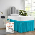 thumbnail image 1 of SGI Bedding Dorm Room Bed Skirt | Twin XL 32" Ruffled Microfiber Bed Skirt | Fade Resistant, Wrinkle Free, Anti-static, Decorative, Extra Storage Space, Clutter-Free | Turquoise Blue, 1 of 8