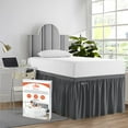 thumbnail image 1 of SGI Bedding Dorm Room Bed Skirt | Twin XL 34" Ruffled Microfiber Bed Skirt | Fade Resistant, Wrinkle Free, Anti-static, Decorative, Extra Storage Space, Clutter-Free | Dark Gray, 1 of 8