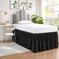 thumbnail image 1 of SGI bedding Dorm Bed Skirt Twin XL 36 Inch Drop Length - Black, Ruffled Pattern College Dorm Room Bed Skirts - Split Corner, Easy Care, Wrinkle Free 1800 Series Microfiber Bed Skirt, 1 of 9
