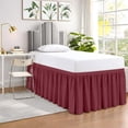 thumbnail image 1 of SGI bedding Dorm Bed Skirt Full XL 42 Inch Drop Length - Burgundy, Ruffled Pattern College Dorm Room Bed Skirts - Split Corner, Easy Care, Wrinkle Free 1800 Series Microfiber Bed Skirt, 1 of 9