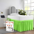 thumbnail image 1 of SGI Bedding Dorm Room Bed Skirt | Twin XL 36" Ruffled Microfiber Bed Skirt | Fade Resistant, Wrinkle Free, Anti-static, Decorative, Extra Storage Space, Clutter-Free | Parrot Green, 1 of 8