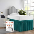 thumbnail image 1 of SGI Bedding Dorm Room Bed Skirt | Twin XL 36" Ruffled Microfiber Bed Skirt | Fade Resistant, Wrinkle Free, Anti-static, Decorative, Extra Storage Space, Clutter-Free | Teal, 1 of 8