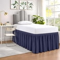 thumbnail image 1 of SGI bedding Dorm Bed Skirt Twin XL 36 Inch Drop Length - Navy Blue, Ruffled Pattern College Dorm Room Bed Skirts - Split Corner, Easy Care, Wrinkle Free 1800 Series Microfiber Bed Skirt, 1 of 9