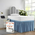 thumbnail image 1 of SGI Bedding Dorm Room Bed Skirt | Twin XL 40" Ruffled Microfiber Bed Skirt | Fade Resistant, Wrinkle Free, Anti-static, Decorative, Extra Storage Space, Clutter-Free | Mediterranean Blue, 1 of 8