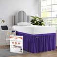 thumbnail image 1 of SGI Bedding Dorm Room Bed Skirt | Twin XL 40" Ruffled Microfiber Bed Skirt | Fade Resistant, Wrinkle Free, Anti-static, Decorative, Extra Storage Space, Clutter-Free | Purple, 1 of 8