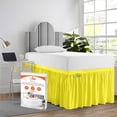 thumbnail image 1 of SGI Bedding Dorm Room Bed Skirt | Twin XL 40" Ruffled Microfiber Bed Skirt | Fade Resistant, Wrinkle Free, Anti-static, Decorative, Extra Storage Space, Clutter-Free | Yellow, 1 of 8