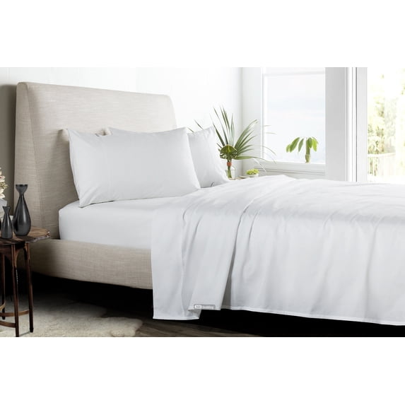 SGI Bedding Egyptian Cotton 600 Thread Count Cal-King Size Sheet Set White Solid Ultra Soft & Durable