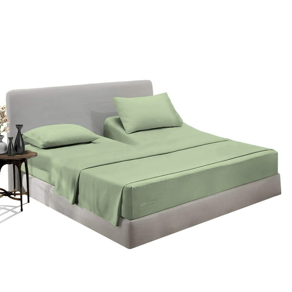 SGI Bedding Egyptian Cotton Top Split Sheet Set Solid Adjustable Bed 28" Split Head King 1000 TC 15" Deep Moss