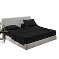 thumbnail image 1 of SGI Bedding Egyptian Cotton Top Split Sheet Set Solid Adjustable Bed 30" Split Head Cal king 600 TC 18" Deep Black, 1 of 9