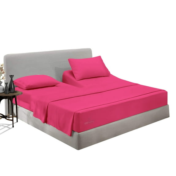 SGI Bedding Egyptian Cotton Top Split Sheet Set Solid Adjustable Bed 30" Split Head Cal king 600 TC 18" Deep Hot Pink