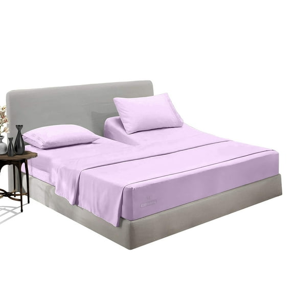 SGI Bedding Egyptian Cotton Top Split Sheet Set Solid Adjustable Bed 32" Split Head King 1000 TC 18" Deep Lilac