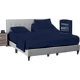 thumbnail image 1 of SGI Bedding 39" King Split Top Flex Head sheet 100% Egyptian Cotton Sheet Set - 600 Thread Count Flex Top Sheet for Adjustable Bed 4 Piece Sheet Set 15" Deep for Sleep Number bed - Navy Blue, 1 of 7