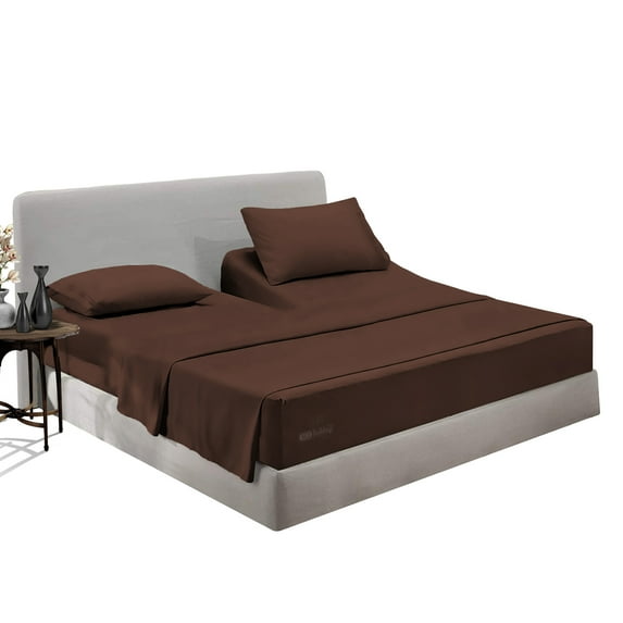 SGI Bedding Egyptian Cotton Top Split Sheet Set Solid Adjustable Bed 34" Split Head Cal King 600 TC 18" Deep Chocolate