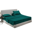 thumbnail image 1 of SGI Bedding Egyptian Cotton Top Split Sheet Set Solid Adjustable Bed 34" Split Head King 1000 TC 18" Deep Teal, 1 of 9
